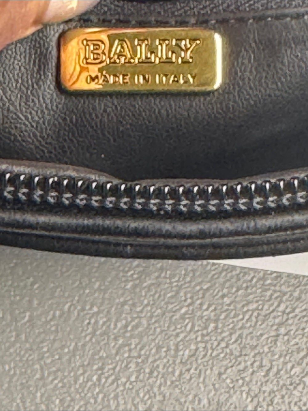 Bally Black Lambskin Quilted Crossbody with Gold Chain Tassel zipper pull - Picture 10 of 11